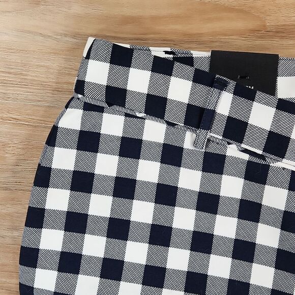 ☔️🩵NWT Crown & Ivy Blue & White Checkered Cropped Ankle Pants Size 4 - Picture 6 of 11
